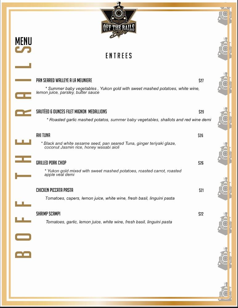 Off the Rails Bistro Menu image 2